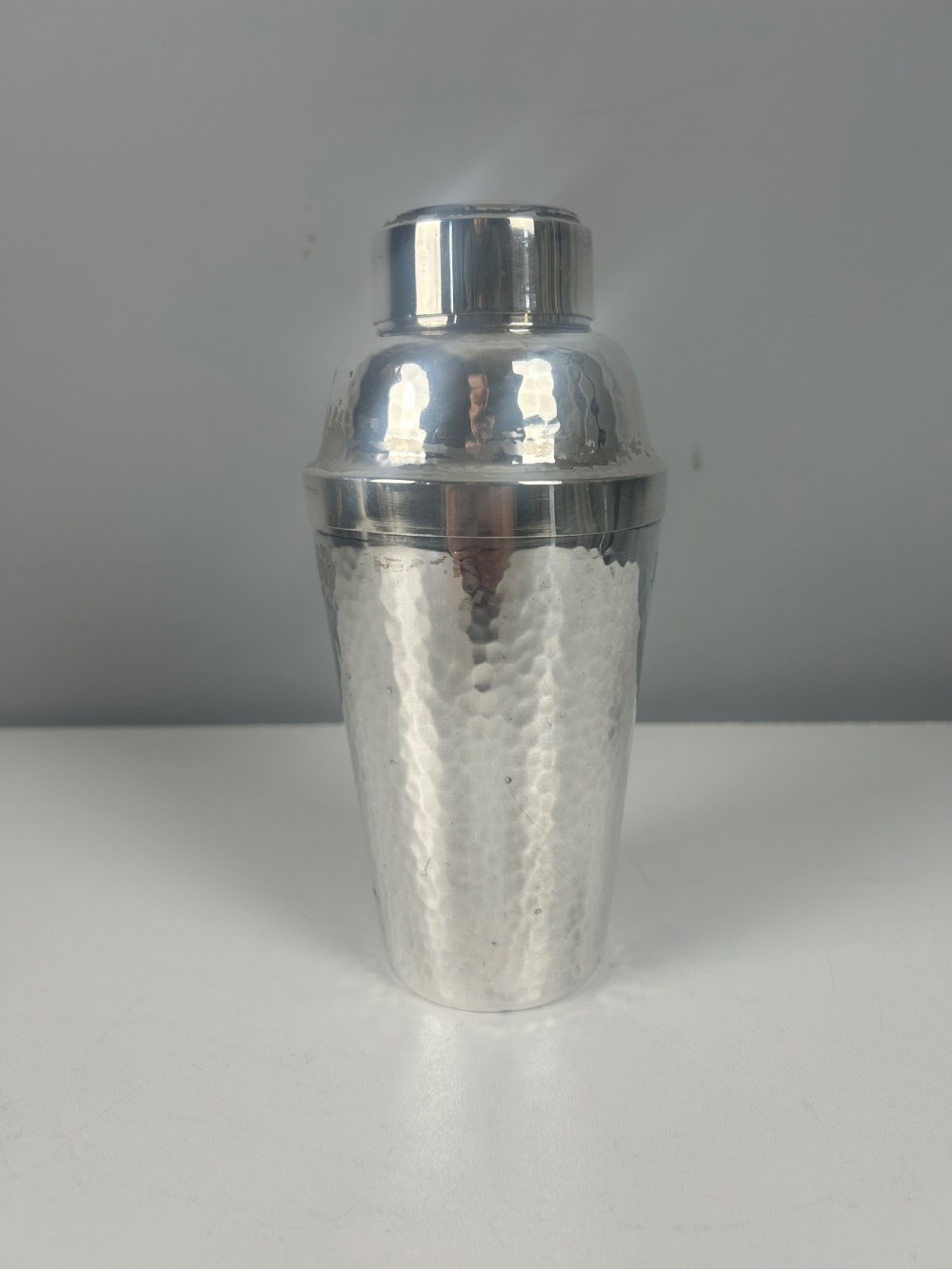 Silver Plated Hammered Art Deco Cocktail Shaker