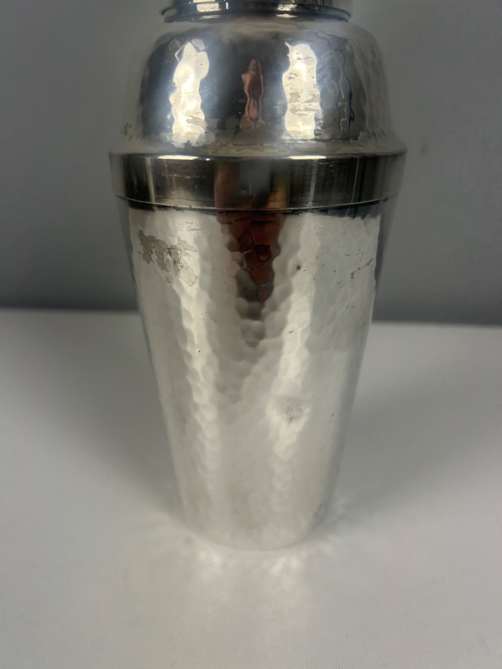 Silver Plated Hammered Art Deco Cocktail Shaker View VII