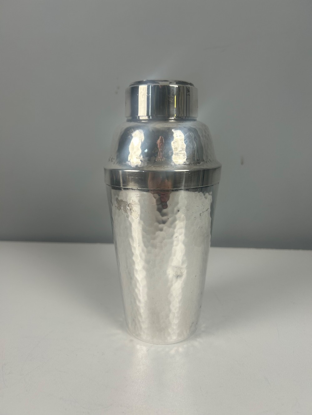 Silver Plated Hammered Art Deco Cocktail Shaker View VIII