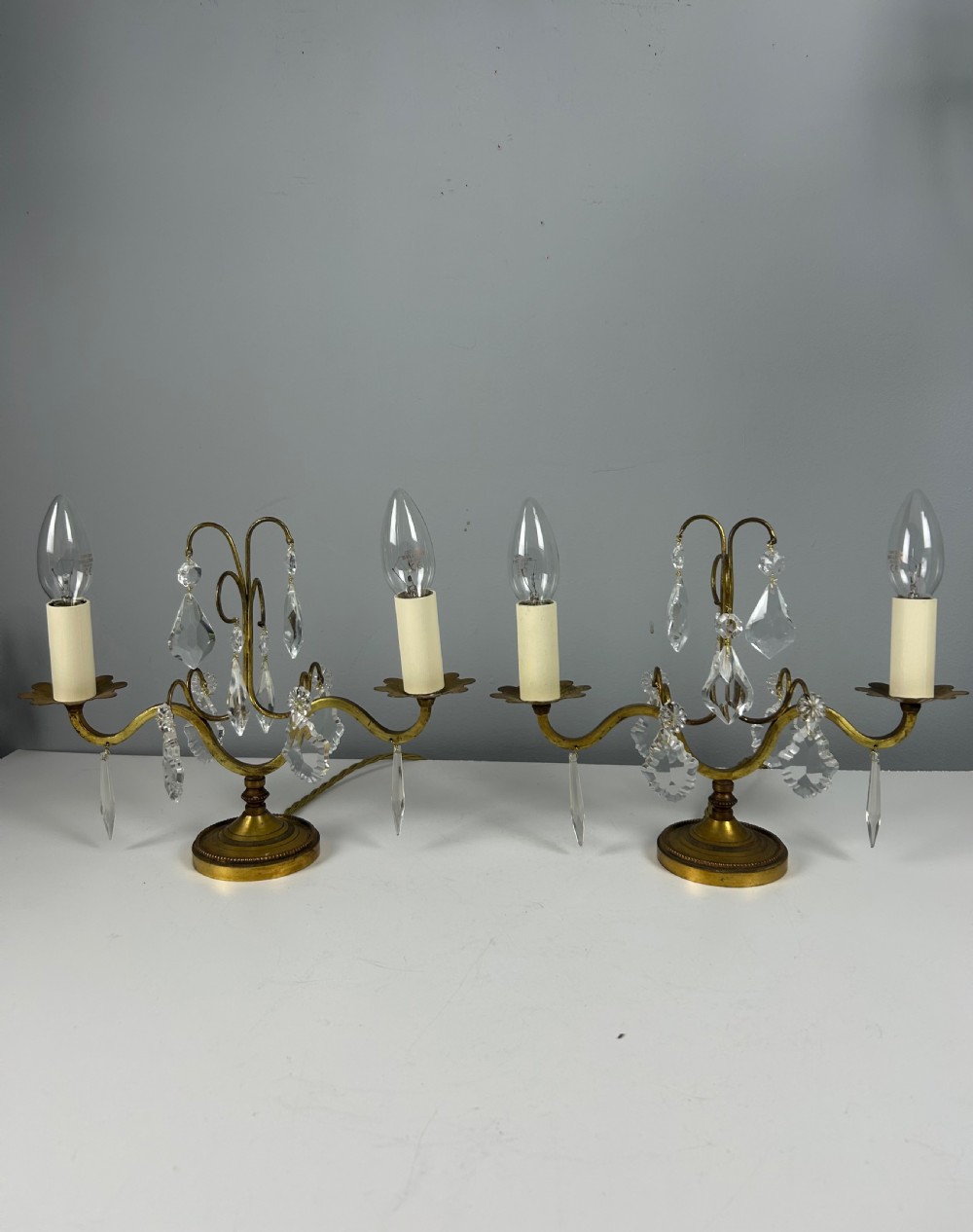 Pair of French Candelabra Table Lamps, Rewired 