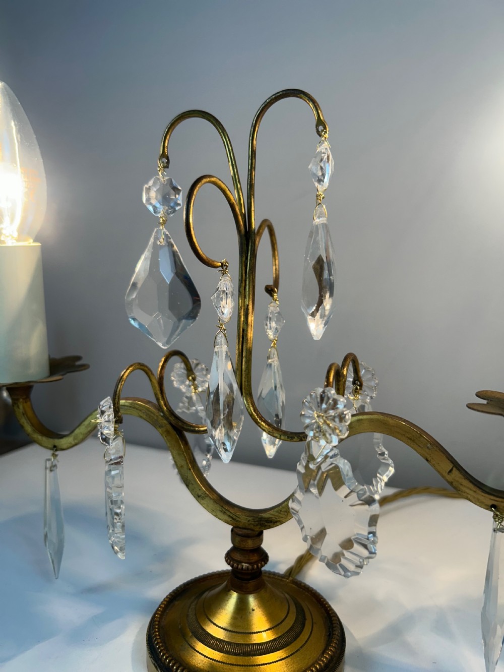 Pair of French Candelabra Table Lamps, Rewired  View V