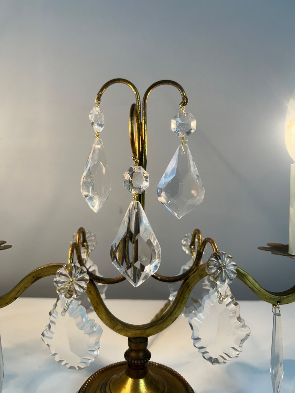 Pair of French Candelabra Table Lamps, Rewired  View VI