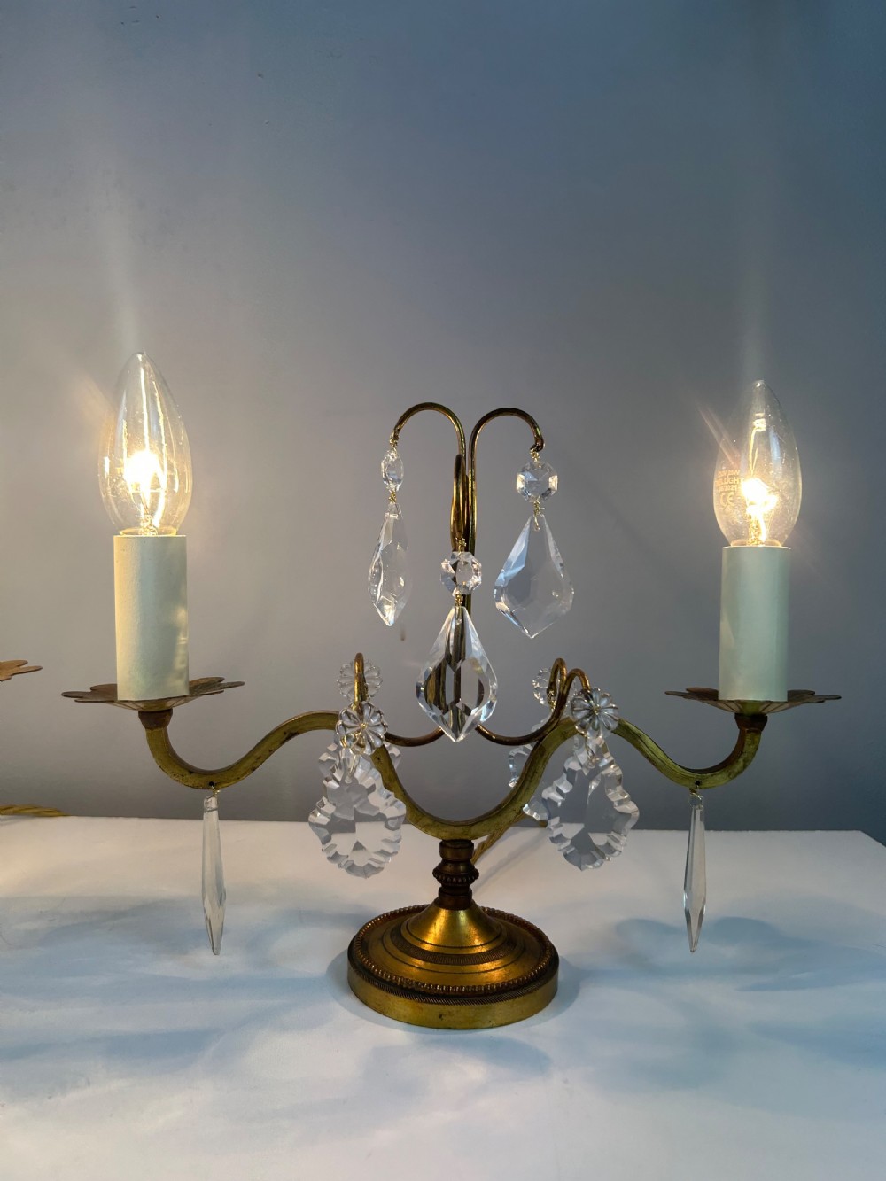 Pair of French Candelabra Table Lamps, Rewired  View VII