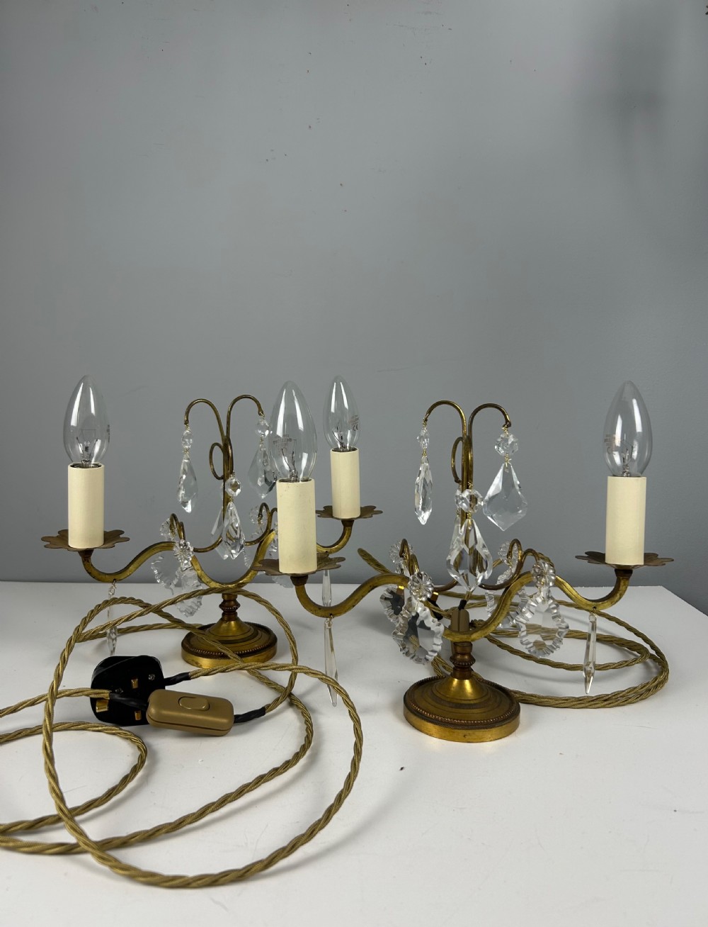 Pair of French Candelabra Table Lamps, Rewired  View X