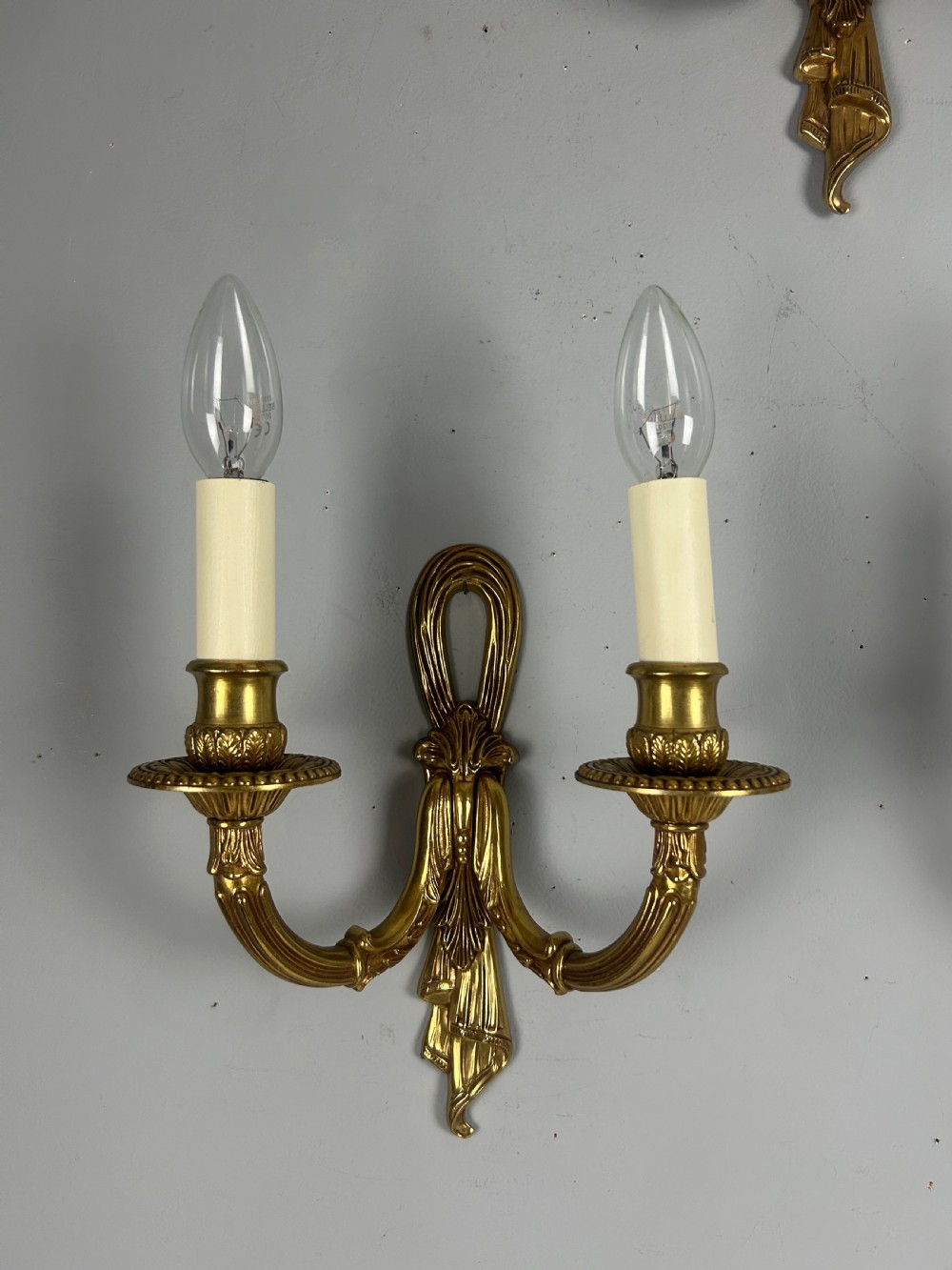 Set Of 3 Antique French Gilt Bronze Wall Lights View V