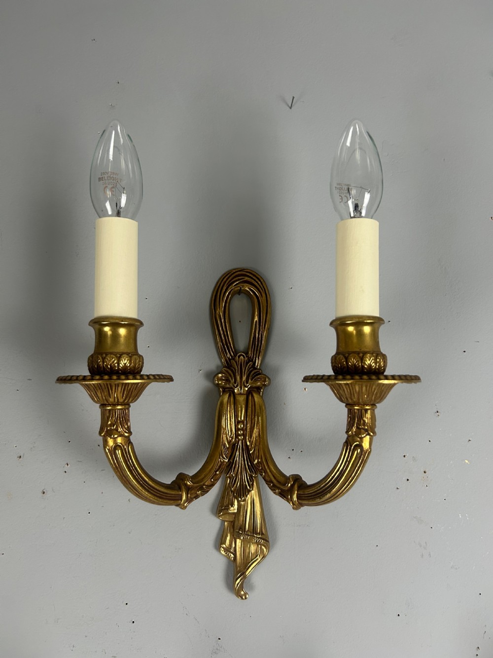 Set Of 3 Antique French Gilt Bronze Wall Lights View VI
