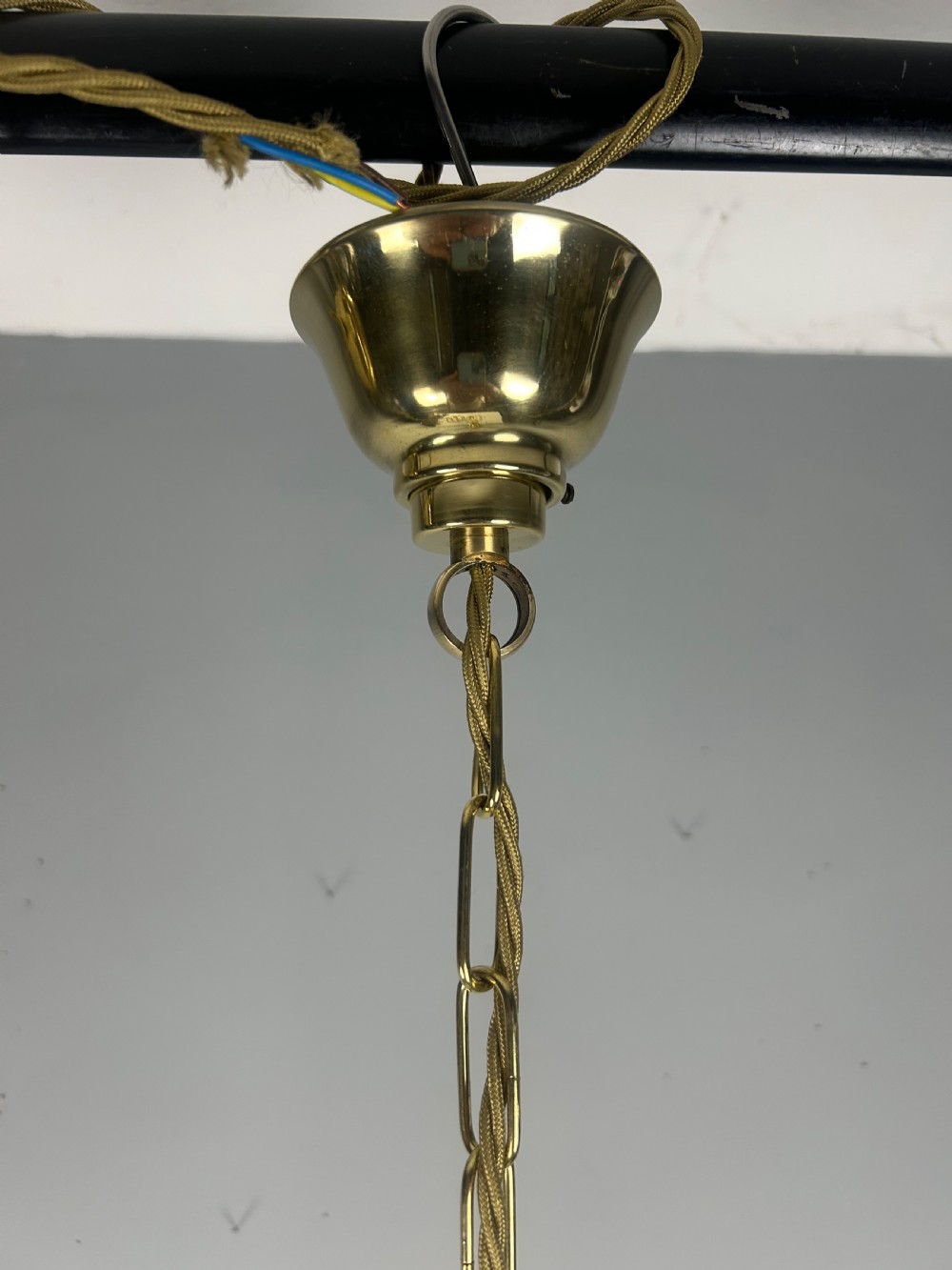 Pair Of French Polished Brass Twin Light Convex Lanterns, Rewired View XII