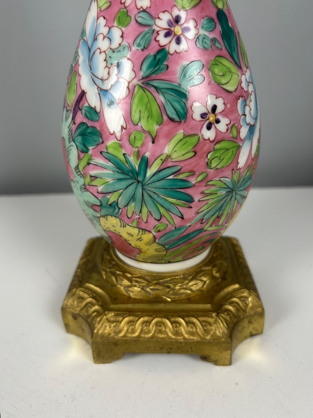 French Porcelain Floral Table Lamp, Rewired  View VII
