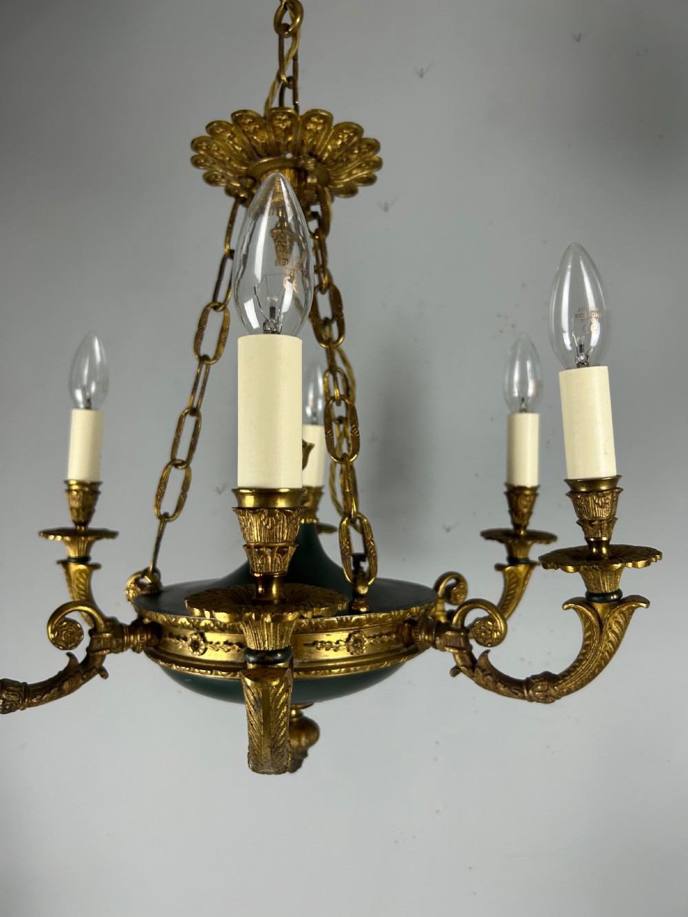 French 6 Arm Empire Antique Chandelier View X