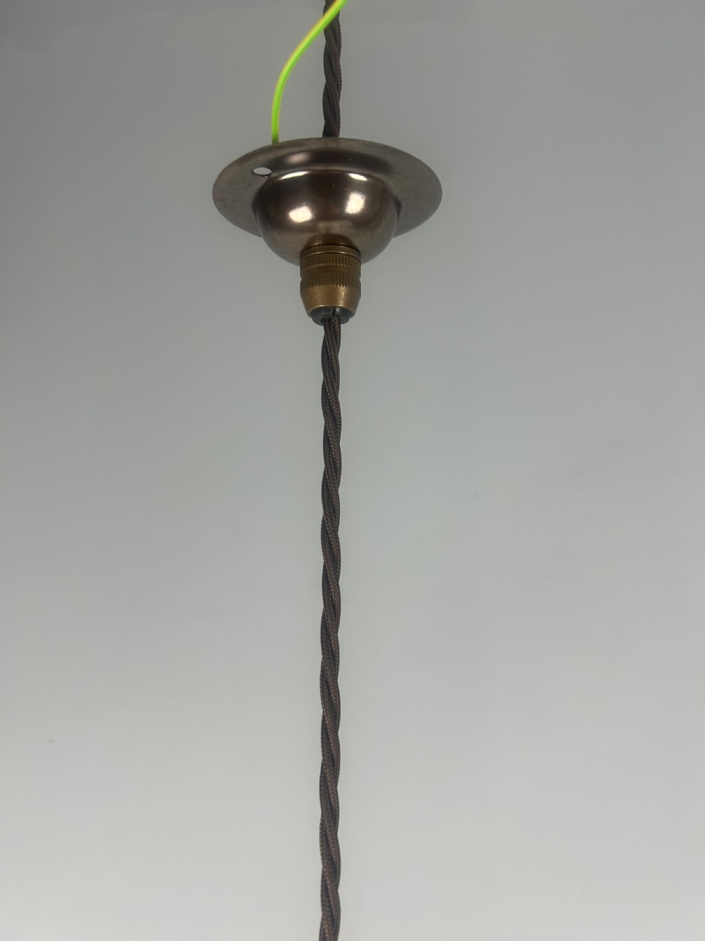 Pair of Holophane Pendant Ceiling Lights With Original Shade View IV