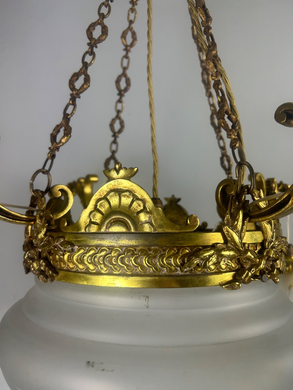 French 5 Light Plafonnier Chandelier Ceiling Light, Rewired  View III