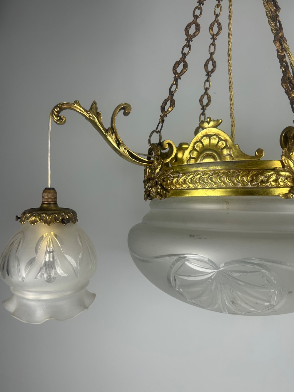 French 5 Light Plafonnier Chandelier Ceiling Light, Rewired  View V