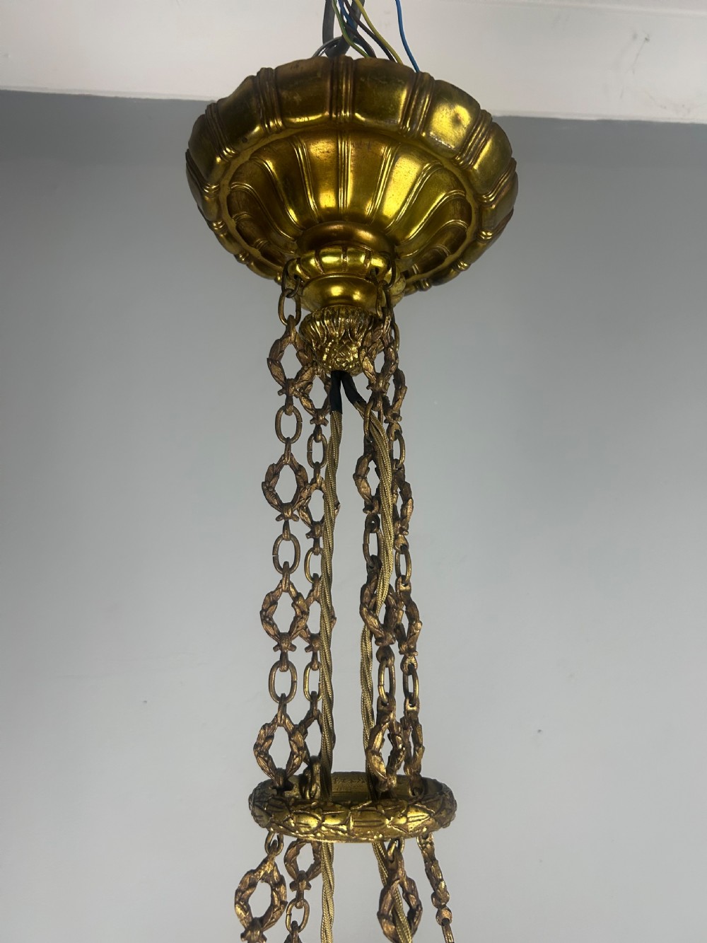 French 5 Light Plafonnier Chandelier Ceiling Light, Rewired  View VII
