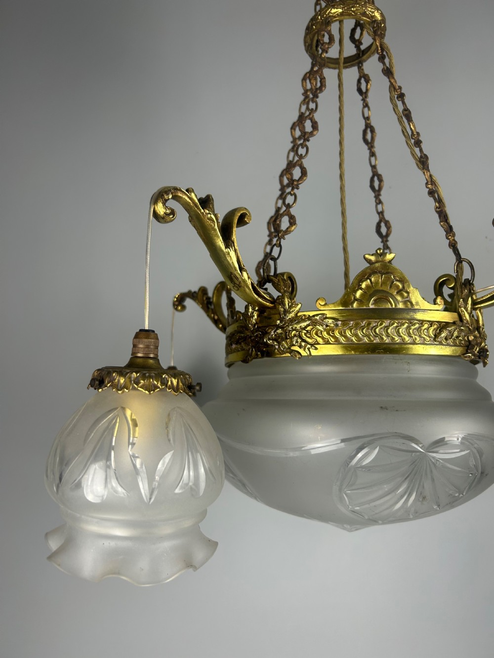 French 5 Light Plafonnier Chandelier Ceiling Light, Rewired  View IX