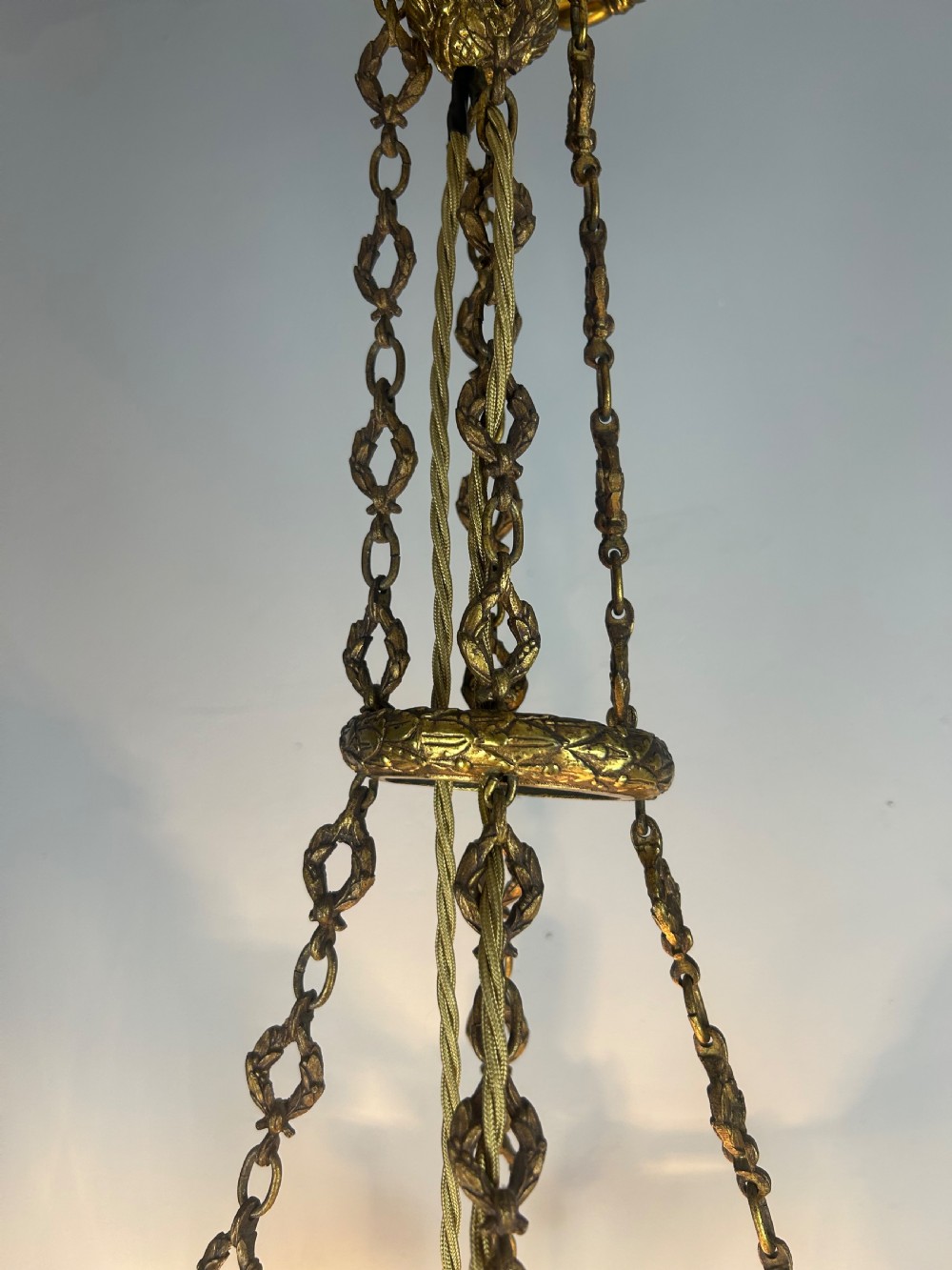 French 5 Light Plafonnier Chandelier Ceiling Light, Rewired  View XVII