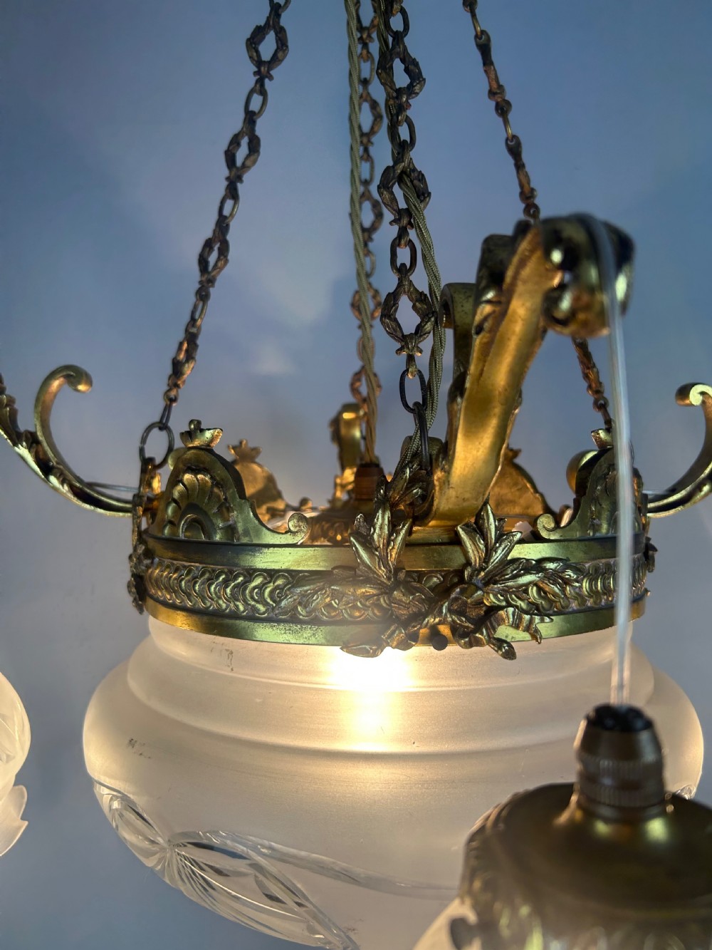 French 5 Light Plafonnier Chandelier Ceiling Light, Rewired  View XVIII