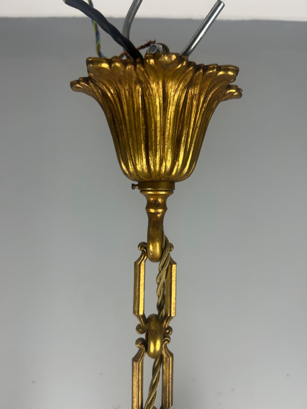French Gilded Bronze 4 Light Antique Chandelier View VII