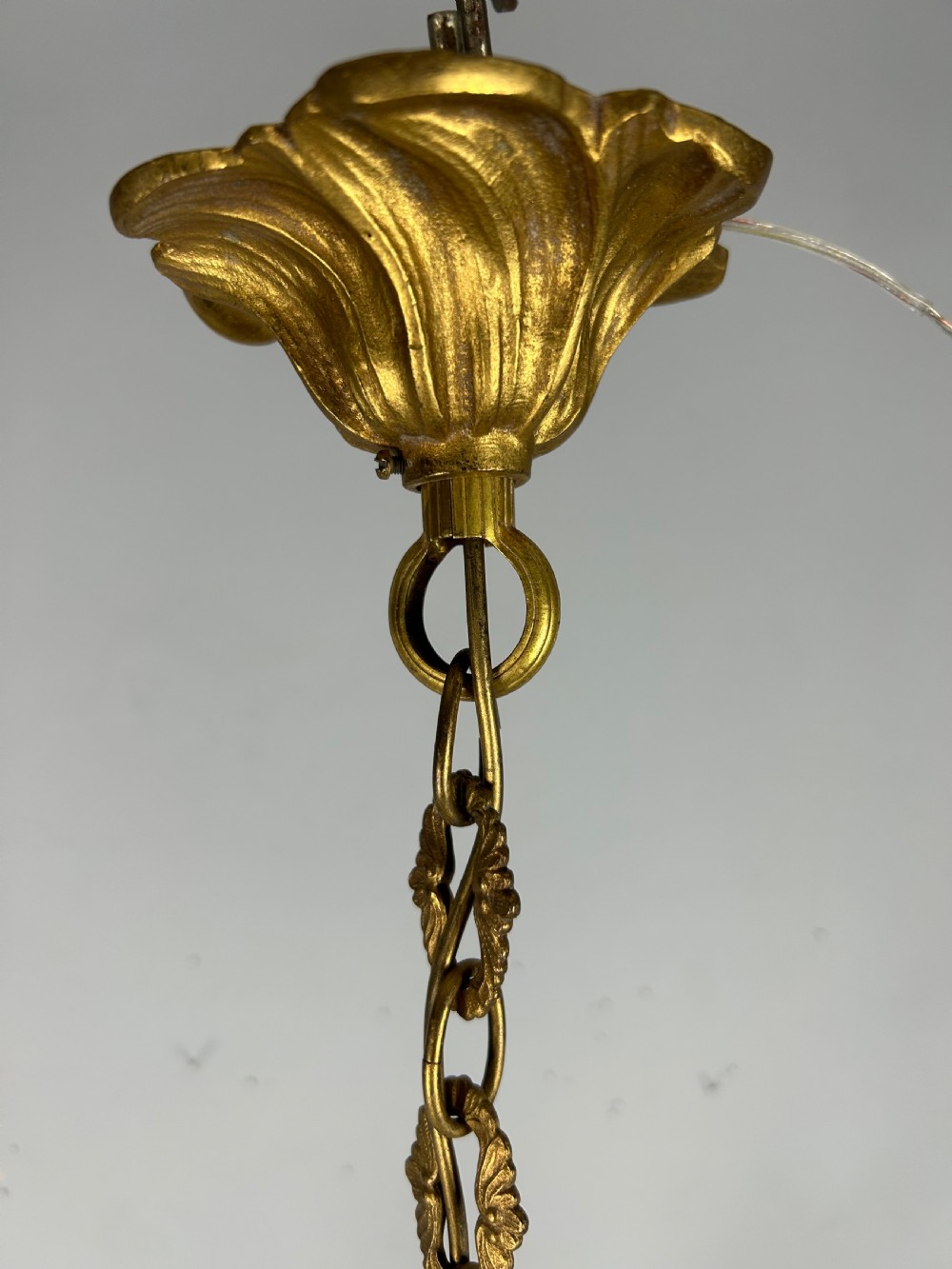 French Gilt Brass 5 Light Chandelier, Ceiling Light View X