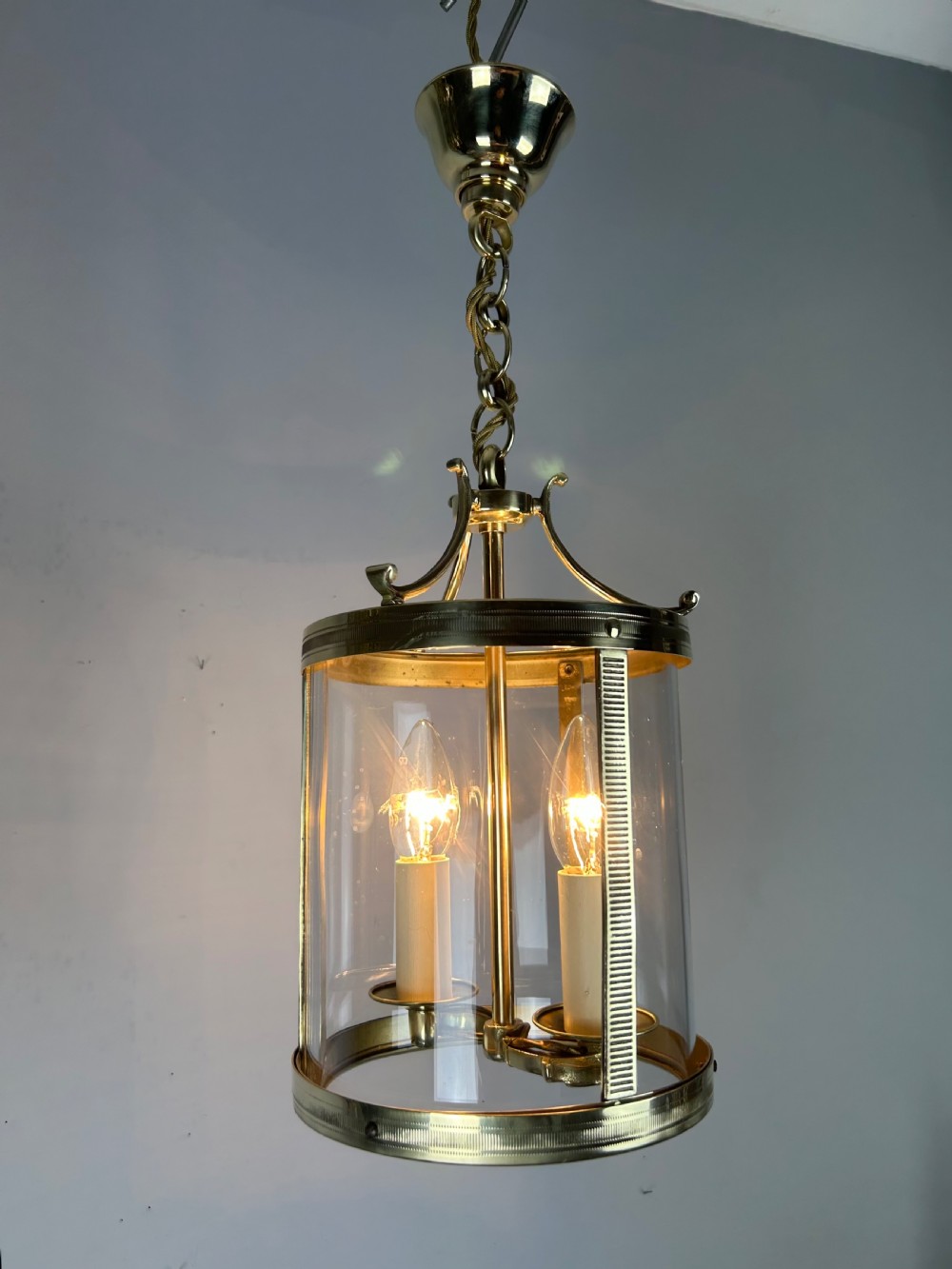 French Polished Brass Twin Light Lantern View II