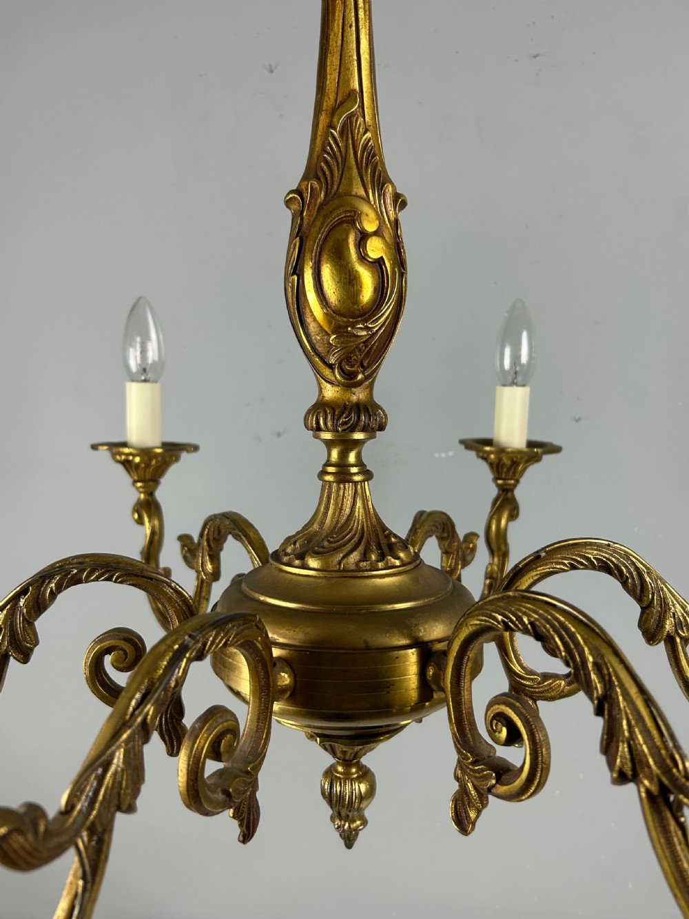 French Gilded Bronze 6 Light Antique Chandelier View VII