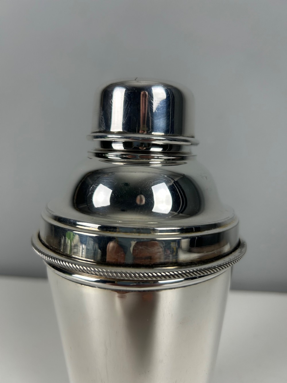 James Dixon Art Deco 1 Pint Silver Plated Cocktail Shaker With Lemon Squeezer View VI