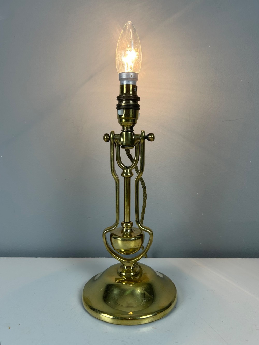 Brass Gimbal Table Lamp, By William Mcgeoch, Rewired and PAT tested  View IV