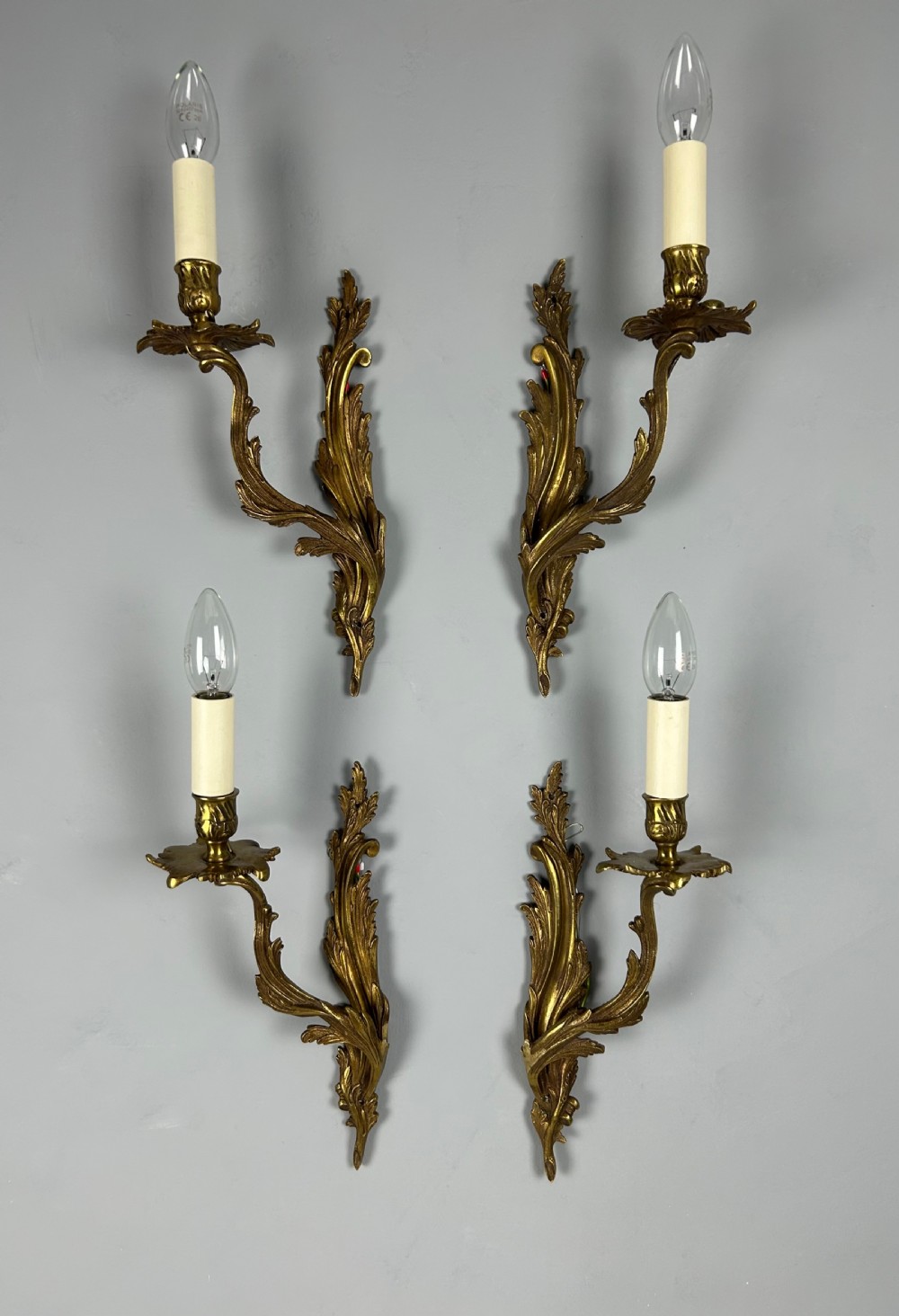 Set of 4 Large French Single Arm Wall Lights 