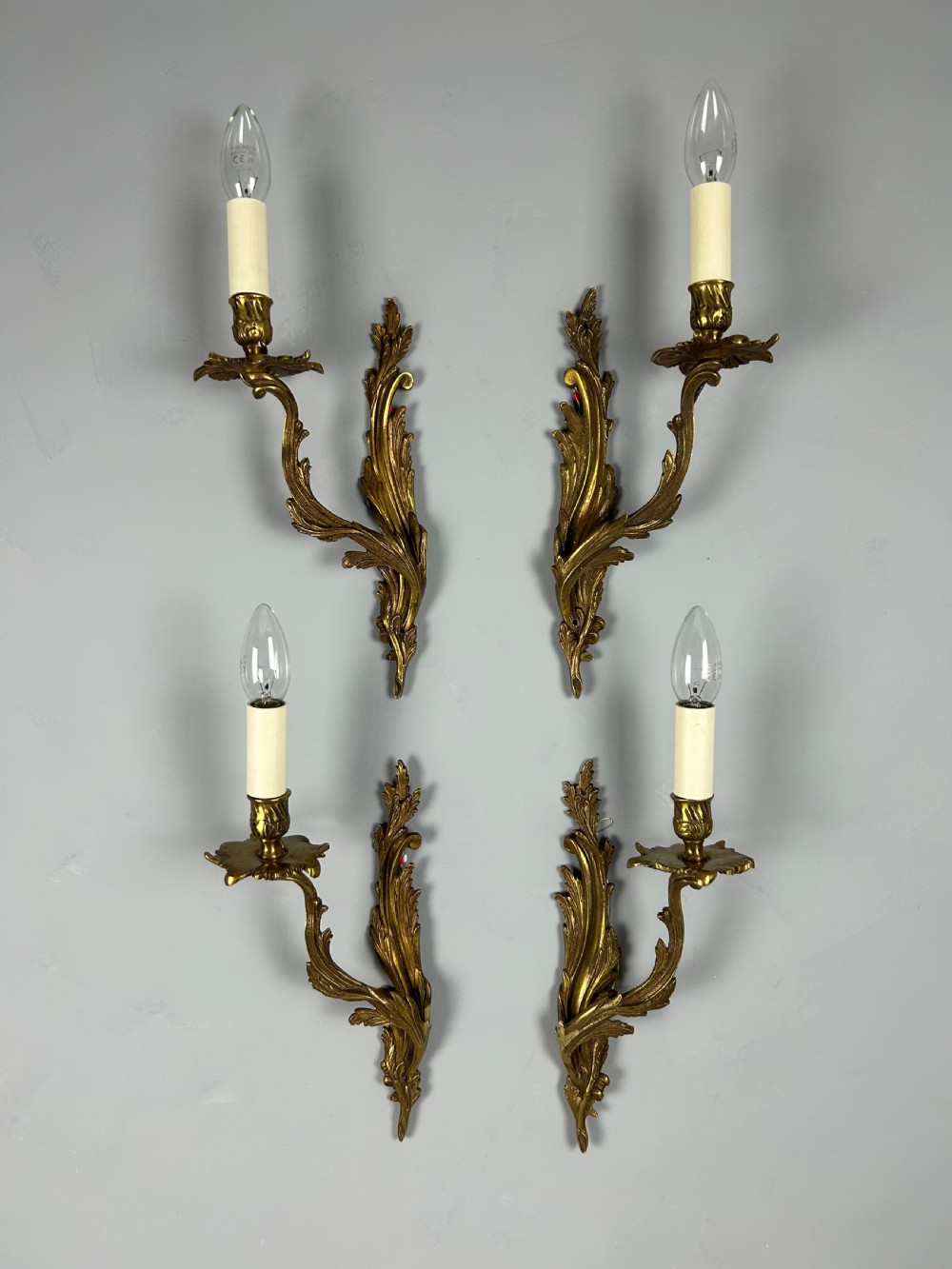 Set of 4 Large French Single Arm Wall Lights  View IV