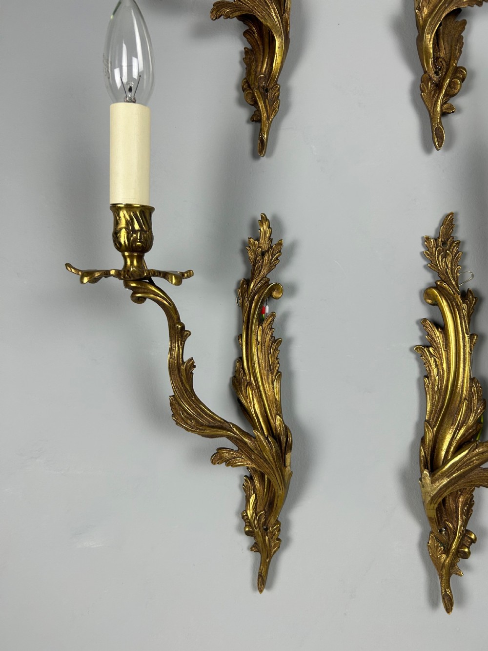 Set of 4 Large French Single Arm Wall Lights  View V