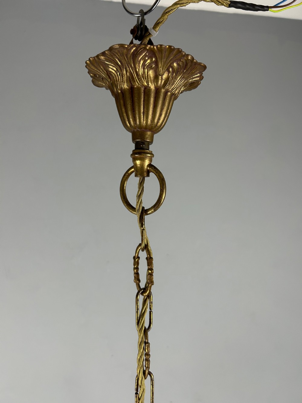 French Gilt Brass 5 Light Chandelier View VII