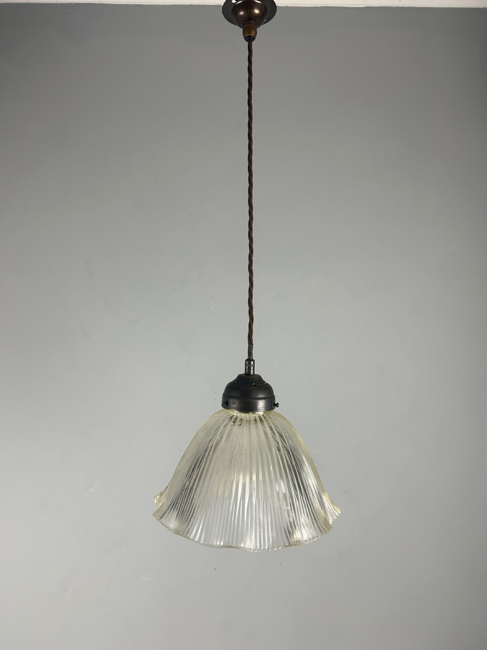 Holophane Style Pendant Ceiling Light, Rewired  View III
