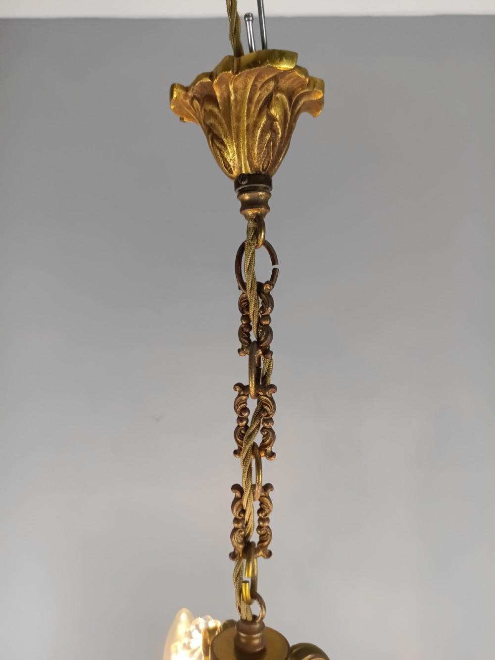 French Gilded & Crystal 4 Light Chandelier View III