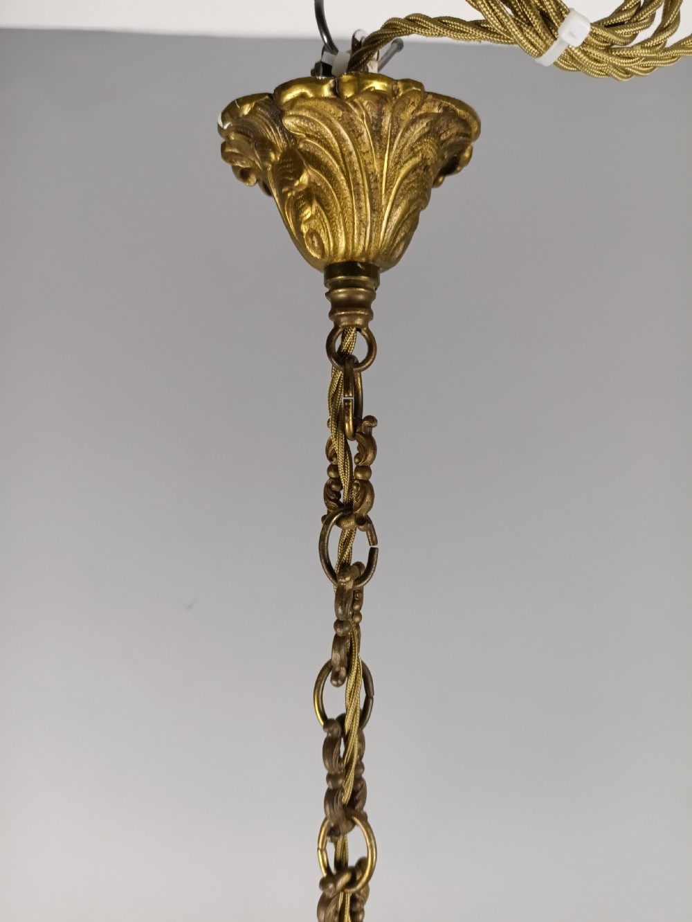 French Gilt Brass 4 Light Chandelier View VII