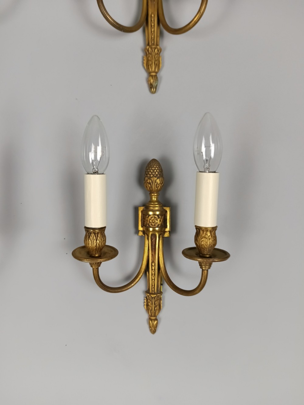 Set Of 4 French Gilded Twin Arm Antique Wall Lights View III