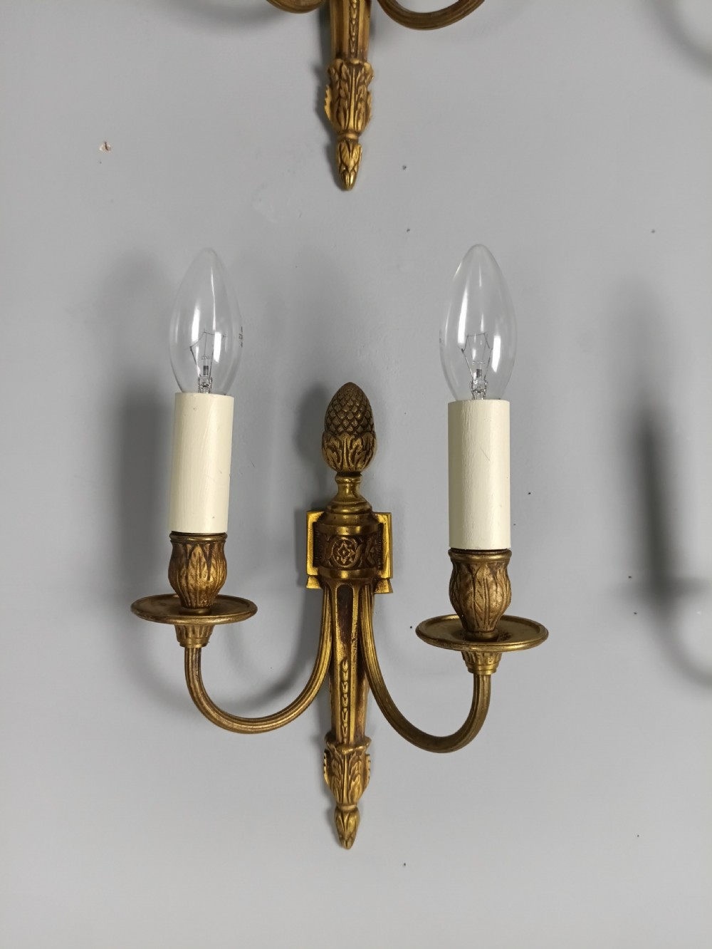 Set Of 4 French Gilded Twin Arm Antique Wall Lights View VI