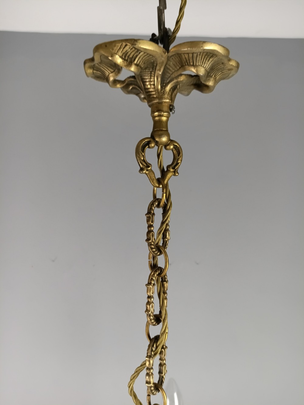 French Gilded & Crystal 5 Light Chandelier View XI