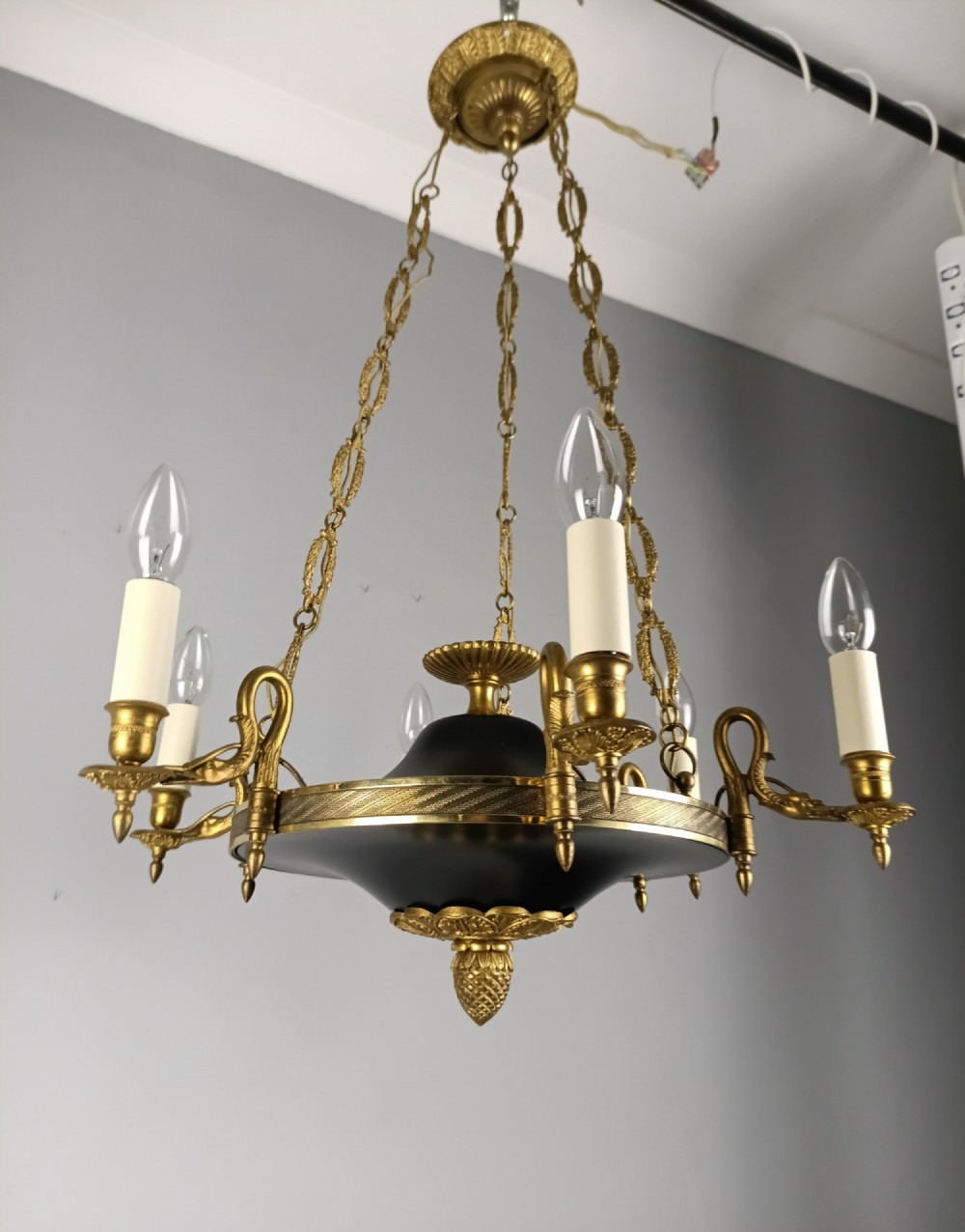 French 6 Light Empire Chandelier