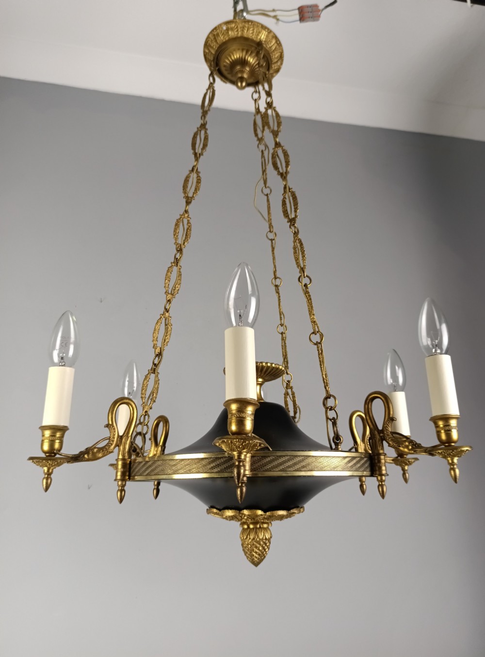 French 6 Light Empire Chandelier View IV