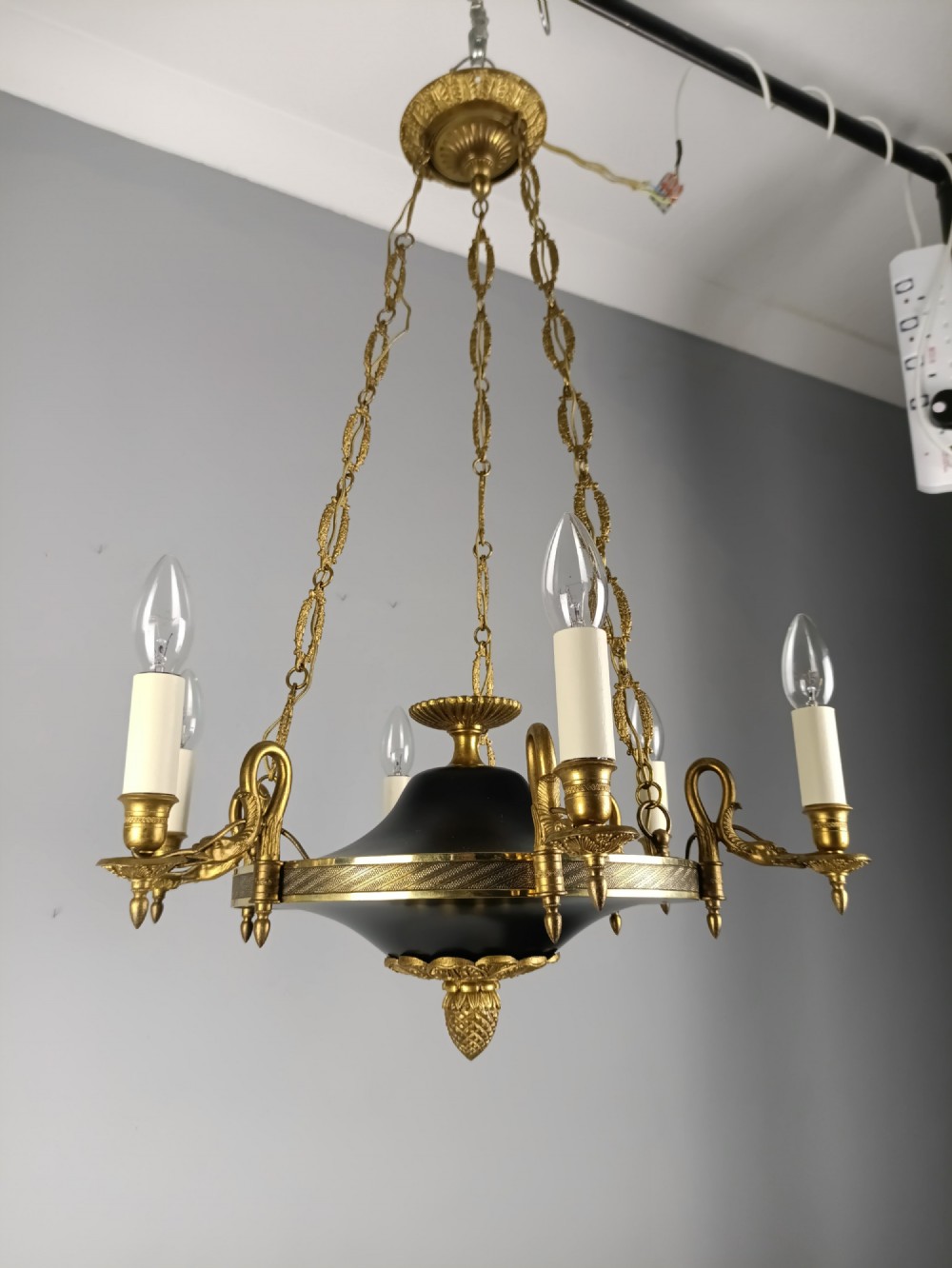 French 6 Light Empire Chandelier View V