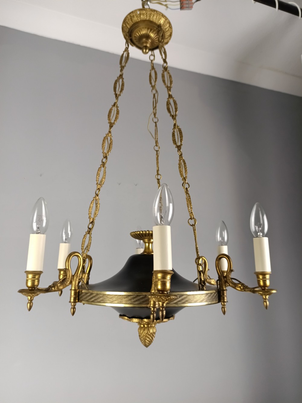 French 6 Light Empire Chandelier View VIII