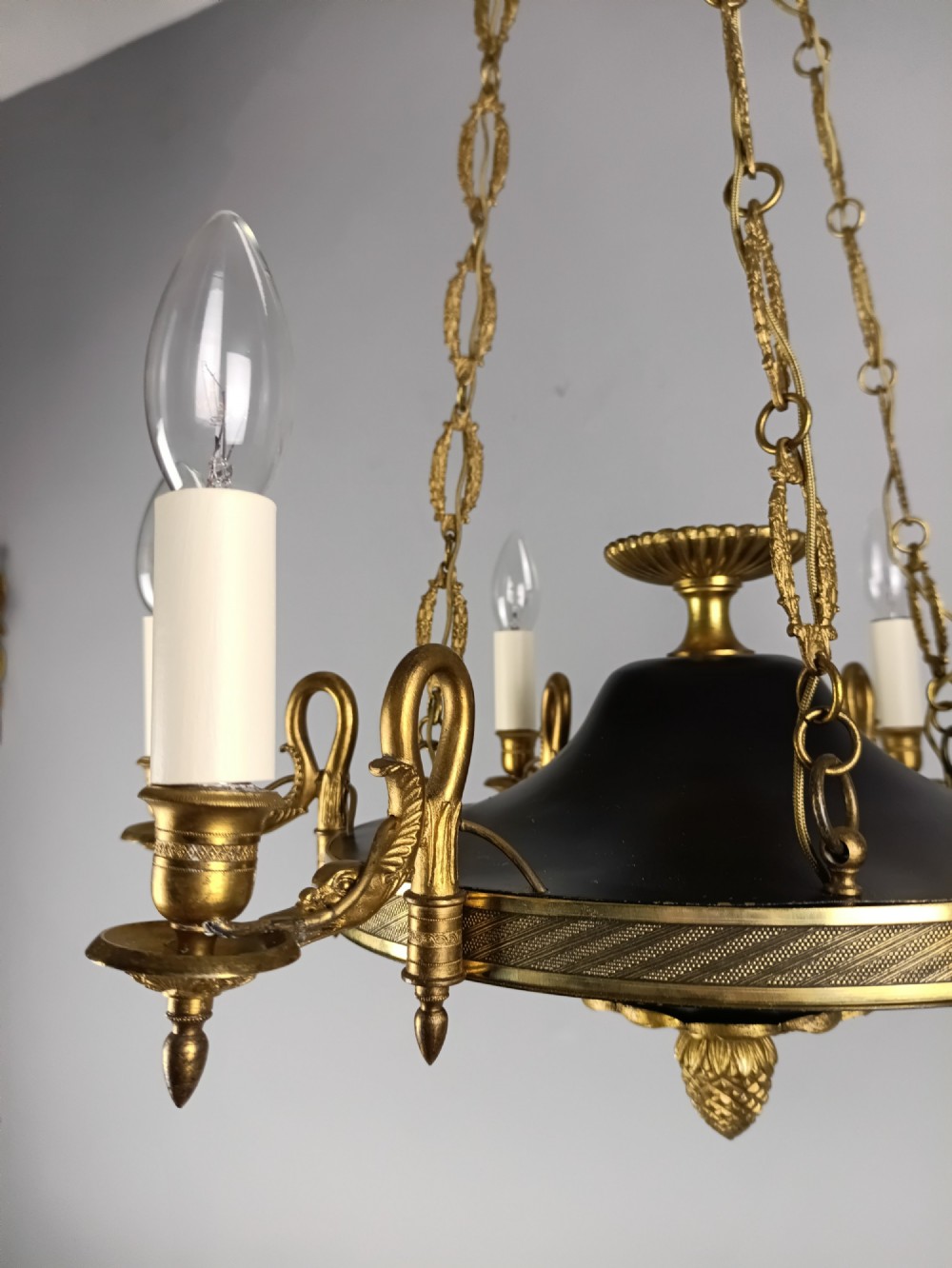French 6 Light Empire Chandelier View IX