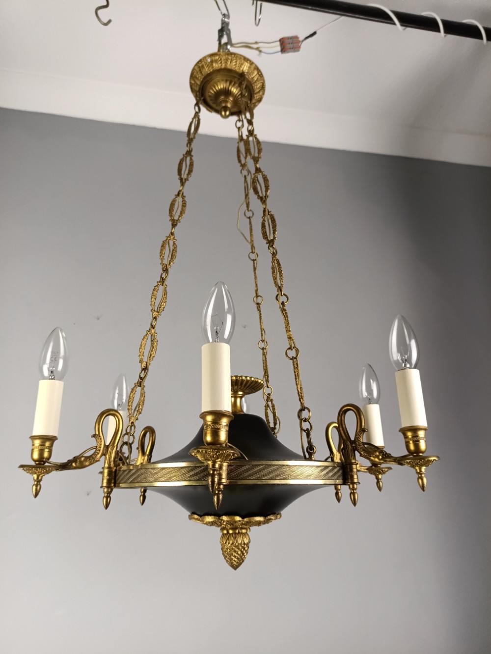 French 6 Light Empire Chandelier View XIII