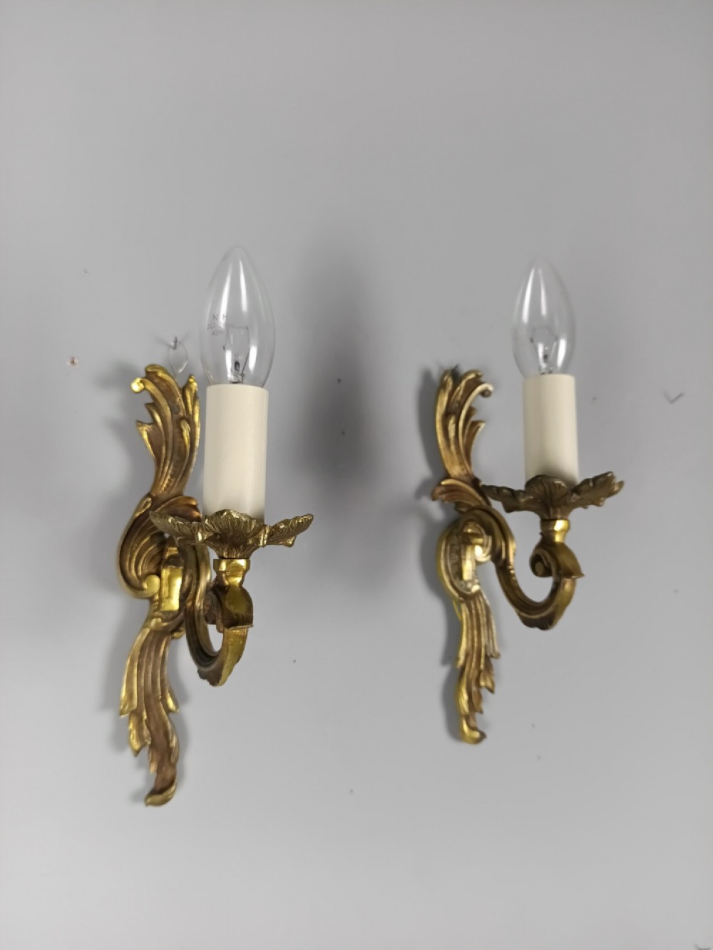 Pair Of French Gilt Brass Single Arm Wall Lights View II