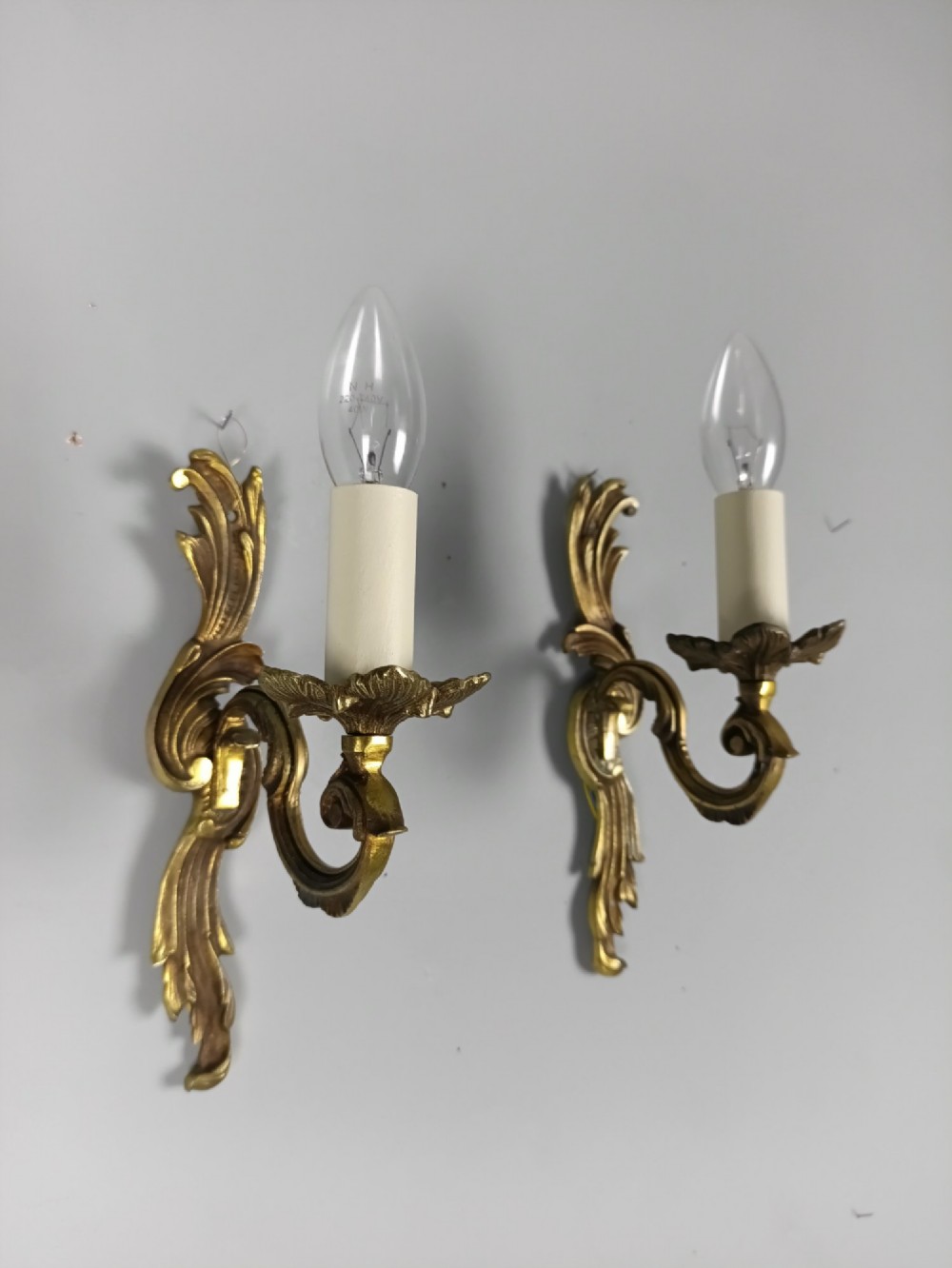 Pair Of French Gilt Brass Single Arm Wall Lights View III