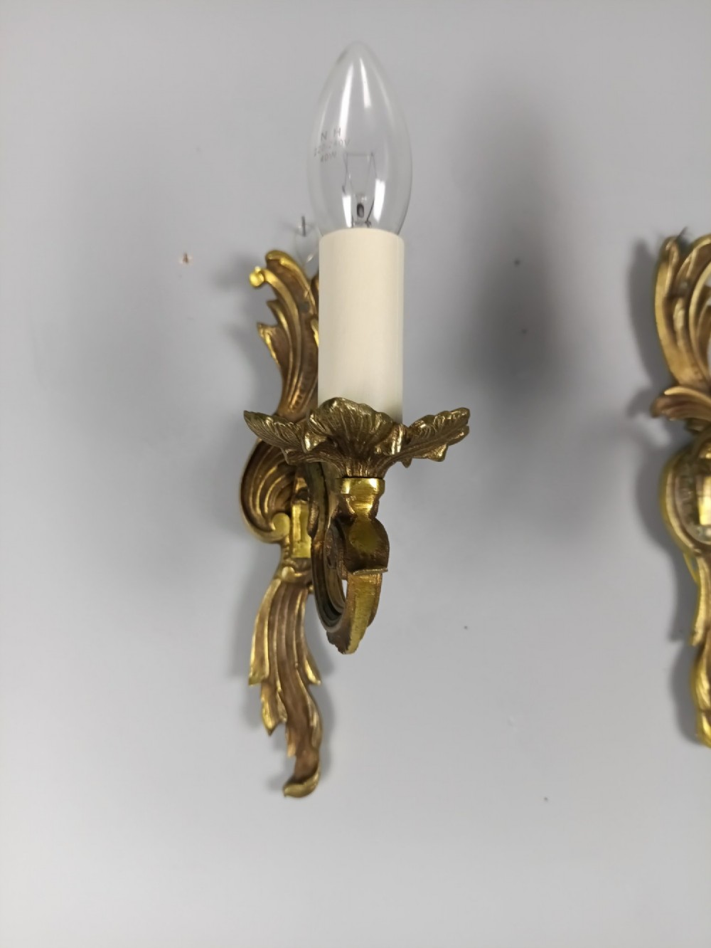 Pair Of French Gilt Brass Single Arm Wall Lights View IV
