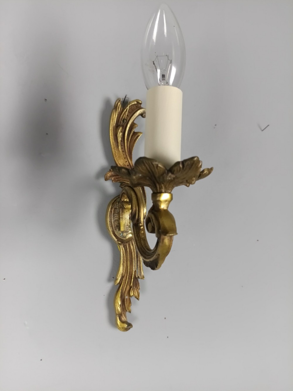 Pair Of French Gilt Brass Single Arm Wall Lights View V