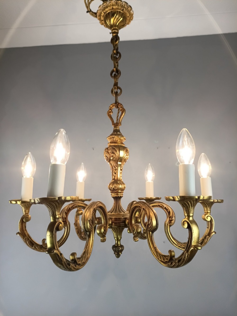 French 6 Light Empire Chandelier View III