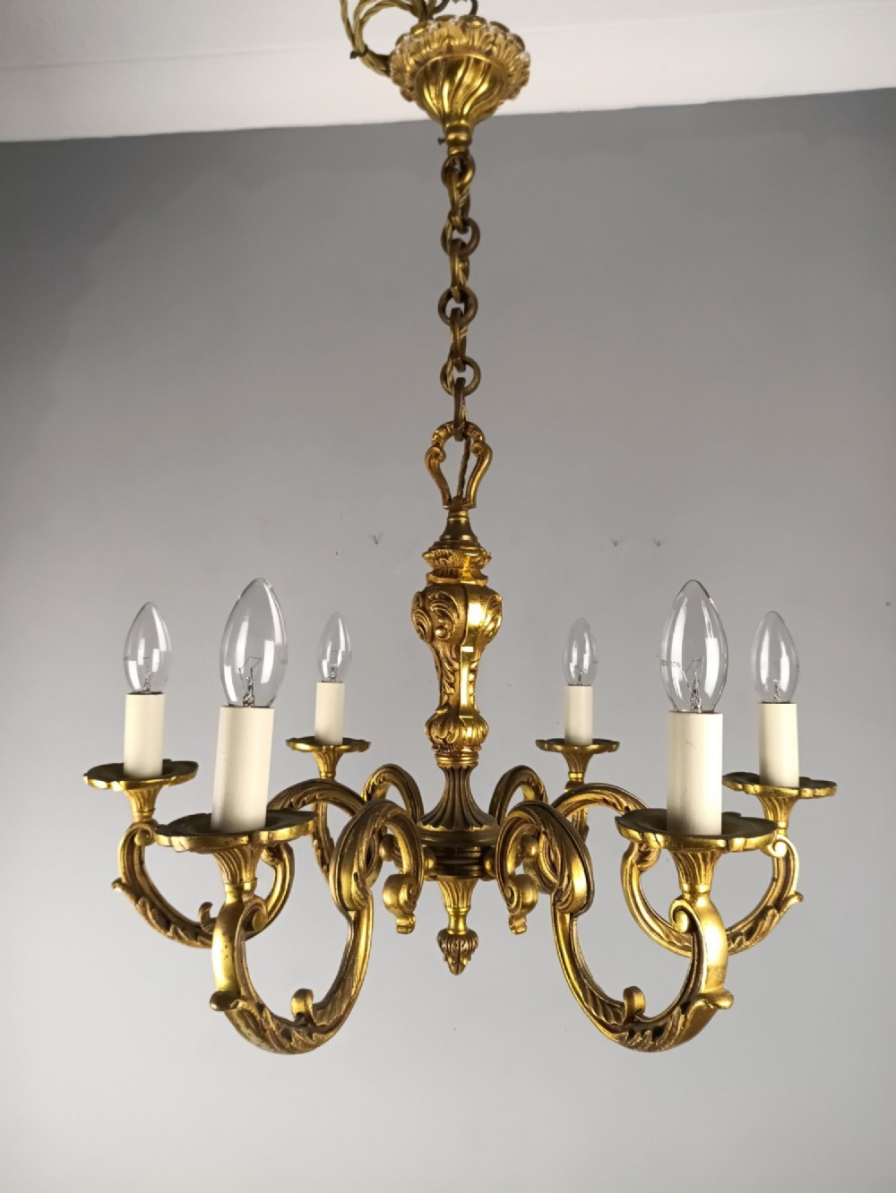 French 6 Light Empire Chandelier View V