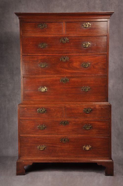 18TH CENTURY MAHOGANY SECRETAIRE TALLBOY - ADDITIONAL PHOTO 1