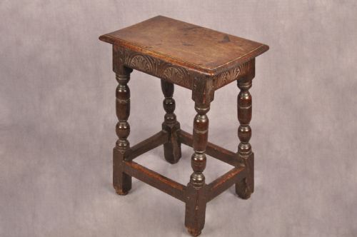 17TH CENTURY OAK JOINT STOOL - ADDITIONAL PHOTO 1